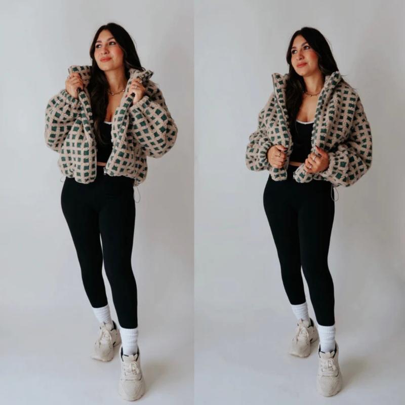 Cozy Plaid Sherpa Fleece Jacket