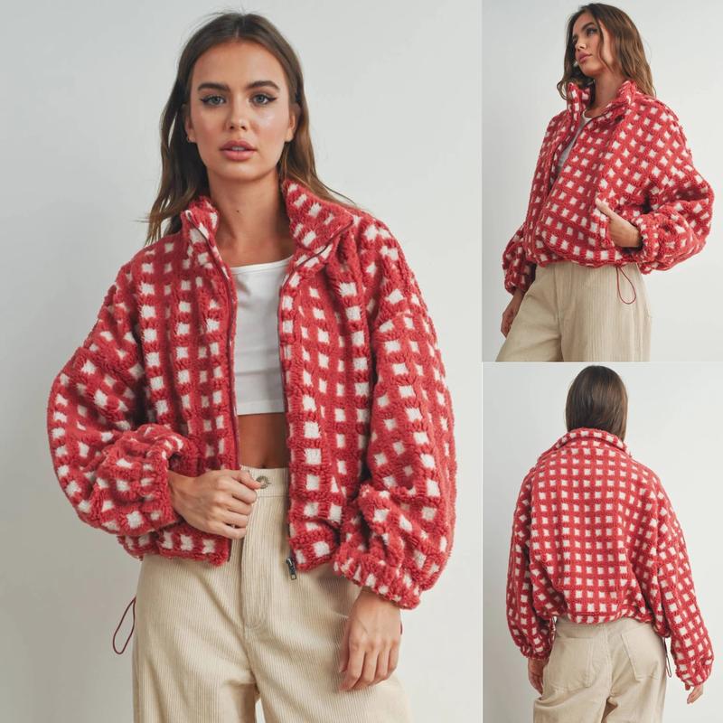 Cozy Plaid Sherpa Fleece Jacket