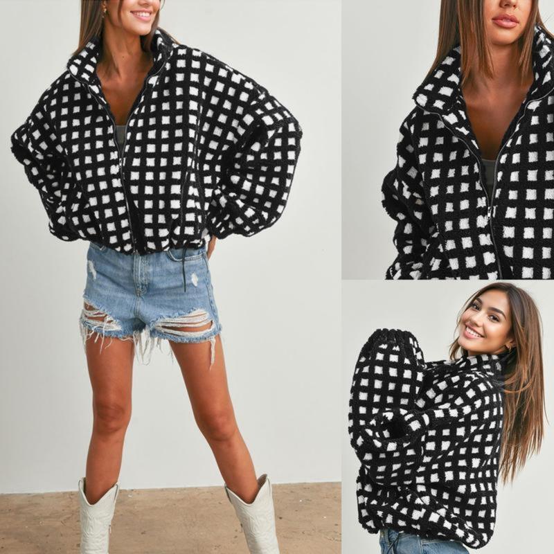 Cozy Plaid Sherpa Fleece Jacket