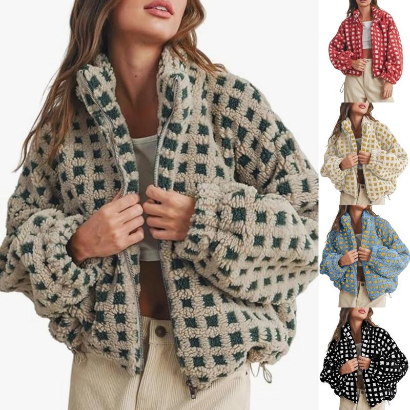 Cozy Plaid Sherpa Fleece Jacket